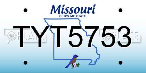 TYT5753 Missouri License Plate