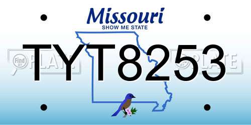 TYT8253 Missouri License Plate