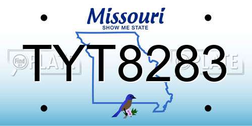 TYT8283 Missouri License Plate