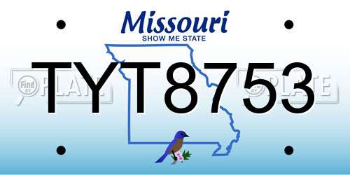 TYT8753 Missouri License Plate