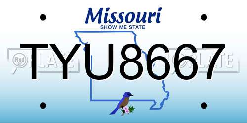 TYU8667 Missouri License Plate