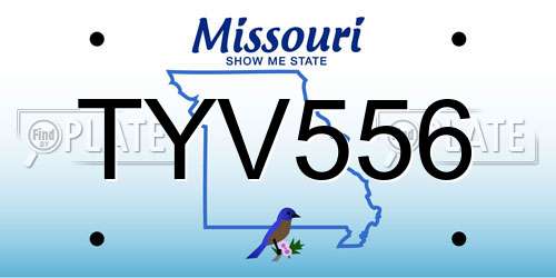 TYV556 Missouri License Plate