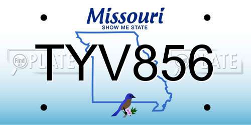 TYV856 Missouri License Plate