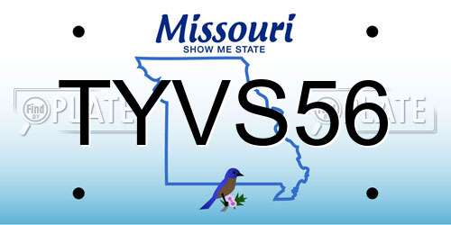 TYVS56 Missouri License Plate