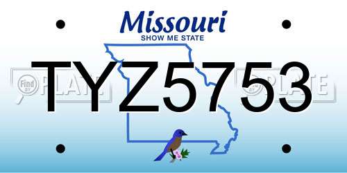 TYZ5753 Missouri License Plate