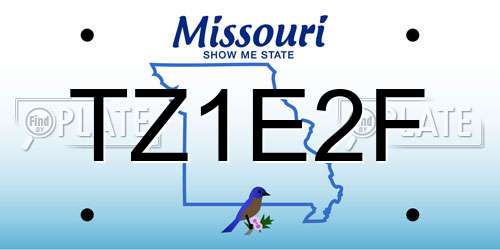 TZ1E2F Missouri License Plate