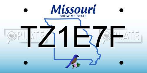 TZ1E7F Missouri License Plate
