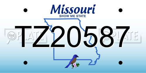 TZ20587 Missouri License Plate
