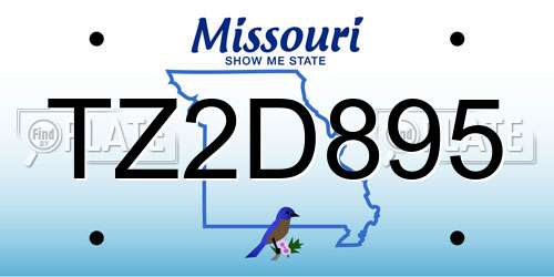 TZ2D895 Missouri License Plate