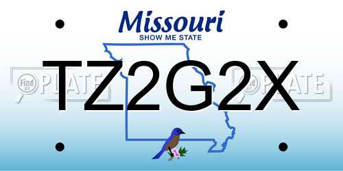 TZ2G2X Missouri License Plate