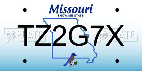 TZ2G7X Missouri License Plate