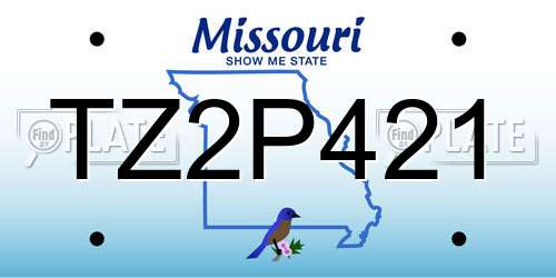 TZ2P421 Missouri License Plate