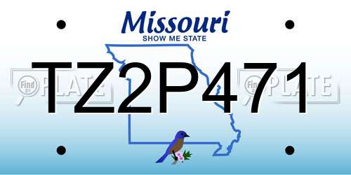 TZ2P471 Missouri License Plate