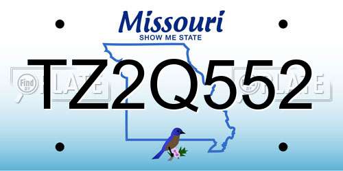 TZ2Q552 Missouri License Plate