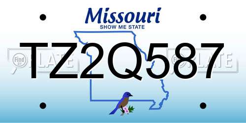 TZ2Q587 Missouri License Plate