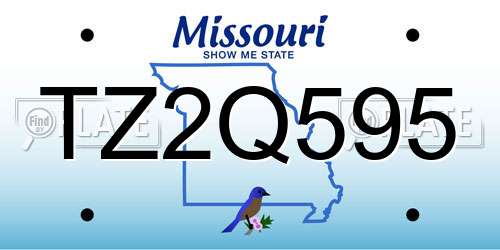 TZ2Q595 Missouri License Plate