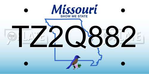 TZ2Q882 Missouri License Plate