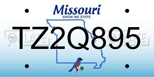 TZ2Q895 Missouri License Plate