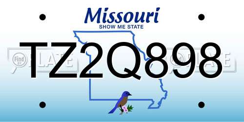 TZ2Q898 Missouri License Plate