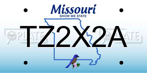 TZ2X2A Missouri License Plate