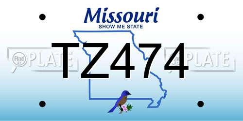 TZ474 Missouri License Plate