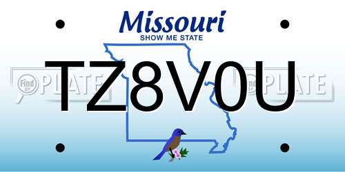 TZ8V0U Missouri License Plate