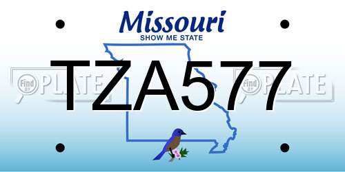 TZA577 Missouri License Plate