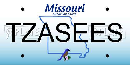 TZASEES Missouri License Plate