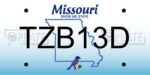 TZB13D Missouri License Plate