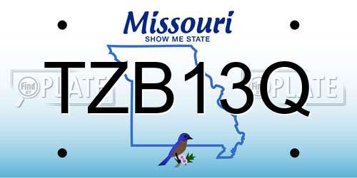 TZB13Q Missouri License Plate