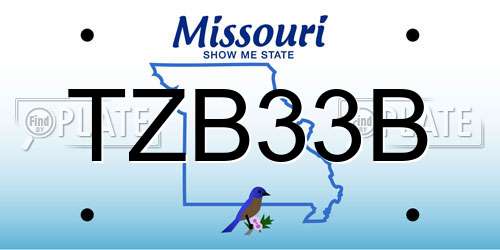 TZB33B Missouri License Plate