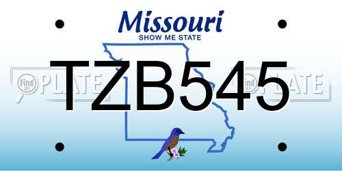 TZB545 Missouri License Plate