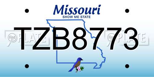 TZB8773 Missouri License Plate