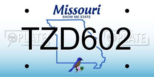 TZD602 Missouri License Plate
