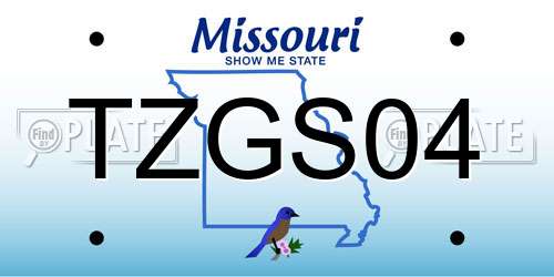 TZGS04 Missouri License Plate