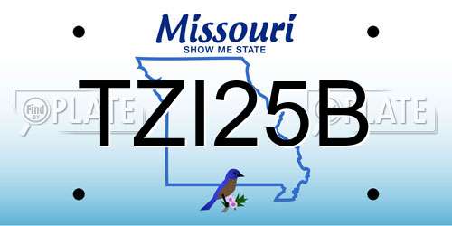TZI25B Missouri License Plate