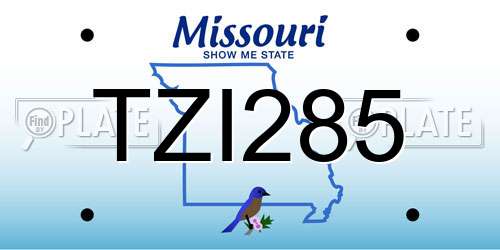 TZI285 Missouri License Plate