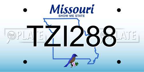 TZI288 Missouri License Plate