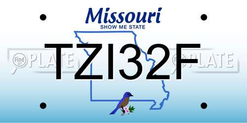 TZI32F Missouri License Plate