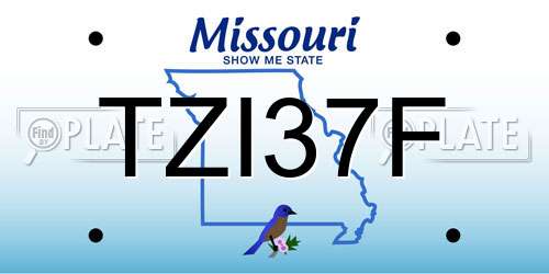 TZI37F Missouri License Plate