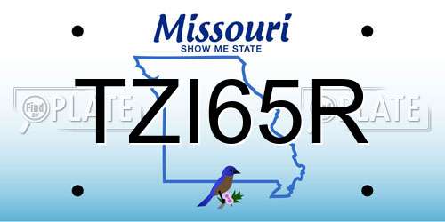 TZI65R Missouri License Plate