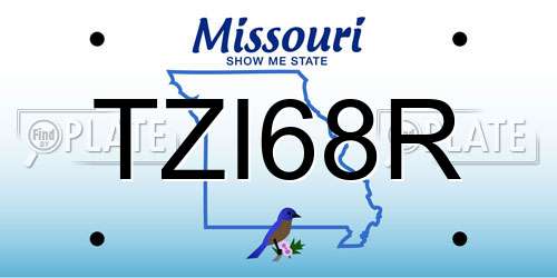 TZI68R Missouri License Plate