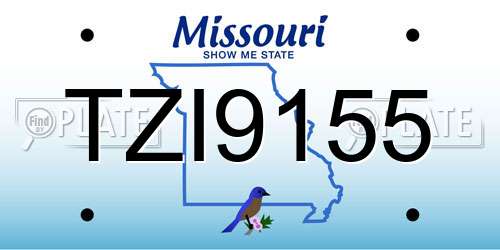 TZI9155 Missouri License Plate