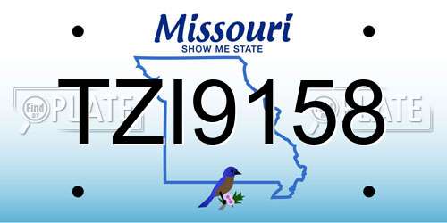 TZI9158 Missouri License Plate