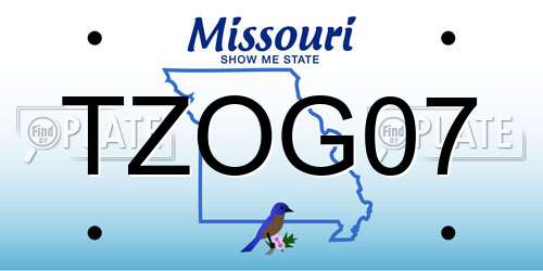 TZOG07 Missouri License Plate