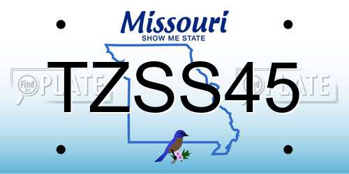 TZSS45 Missouri License Plate