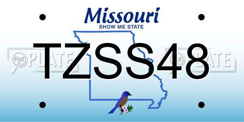 TZSS48 Missouri License Plate