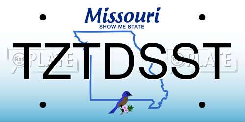 TZTDSST Missouri License Plate