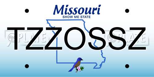 TZZOSSZ Missouri License Plate