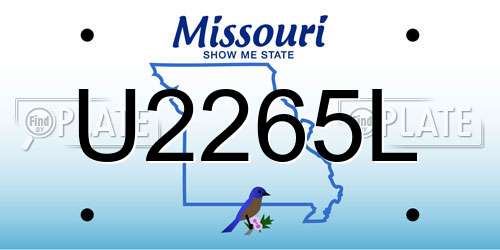 U2265L Missouri License Plate